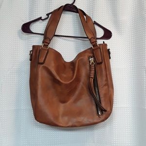 Brown faux leather purse